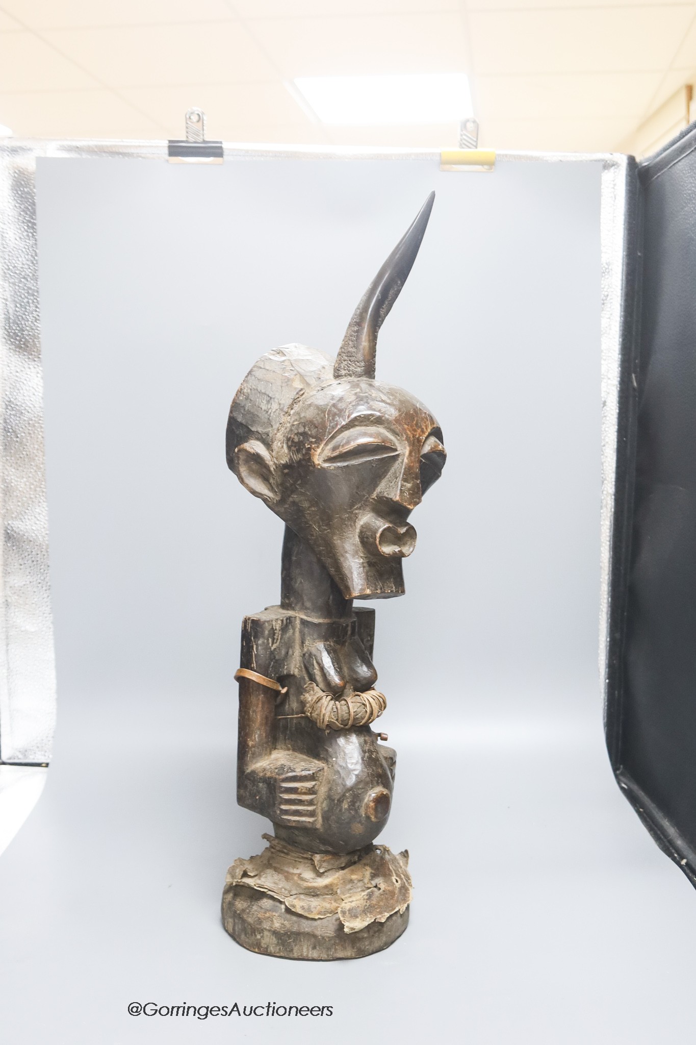 An African Songye tribal wood power figure, height 60cm